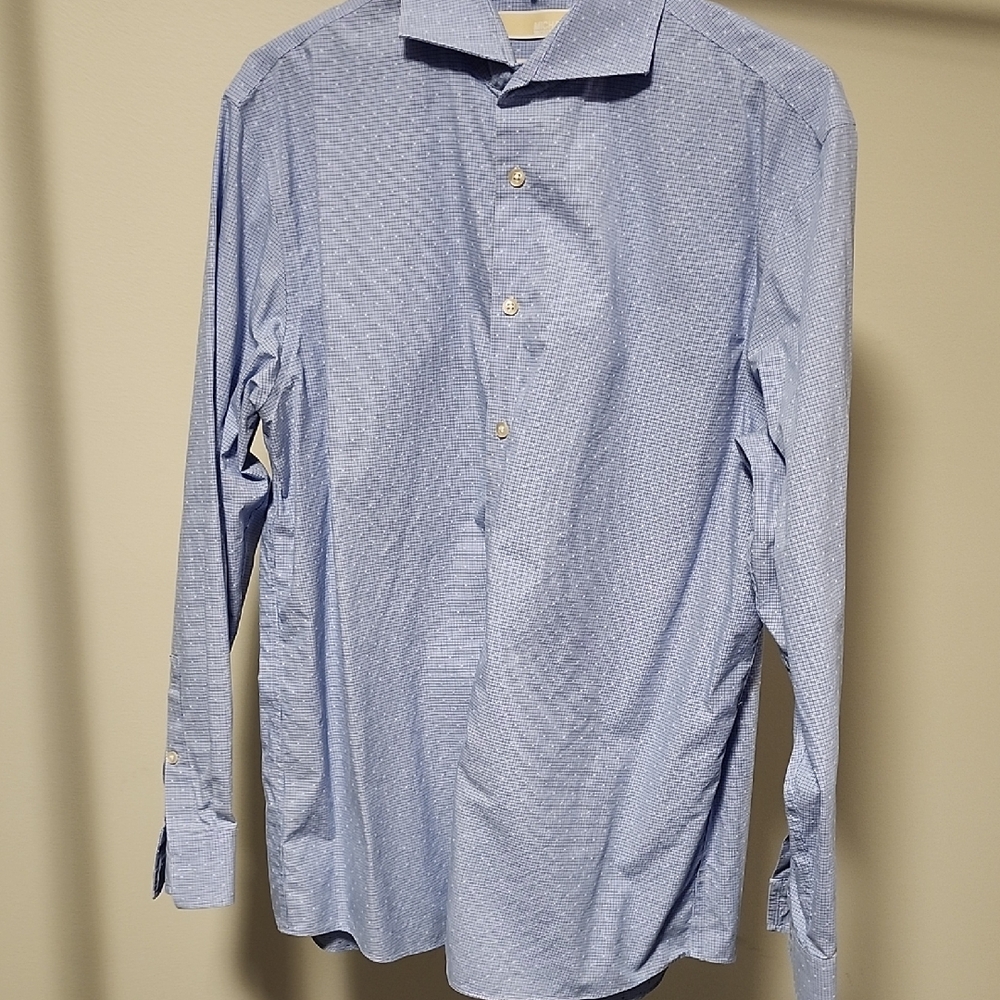 Michael Kors Light Blue Textured Dress Shirt Size 17 – Classic Workwear